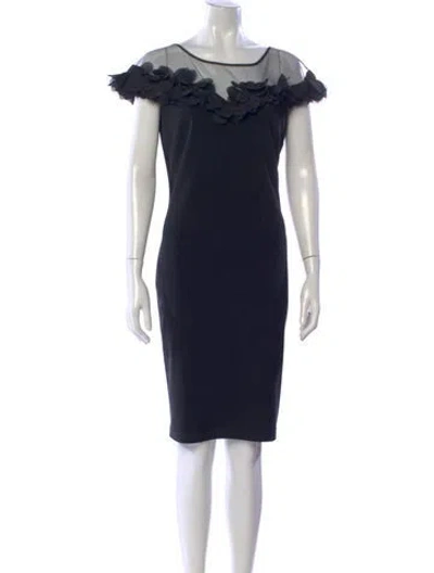 Pre-owned Joseph Ribkoff Scoop Neck Knee-length Dress In Blue