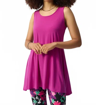 Joseph Ribkoff Scoop Neck Sleeveless Flared Tunic Top In Purple Orchid