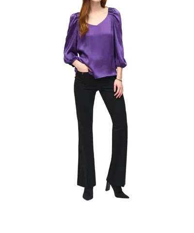 Joseph Ribkoff Scoop V-neck Long Sleeve Blouse In Purple