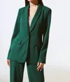 Joseph Ribkoff Scuba Crepe Blazer In Absolute Green In Multi
