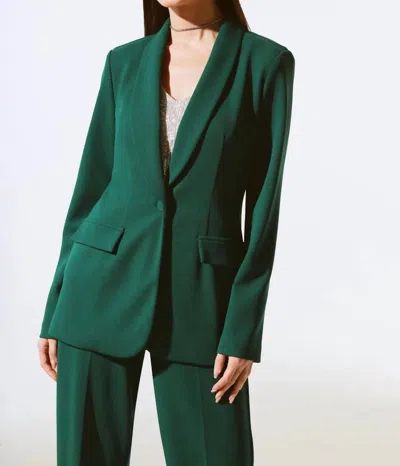 Joseph Ribkoff Scuba Crepe Blazer In Absolute Green In Multi