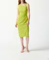Joseph Ribkoff Asymetrical Sleeveless Sheath Dress In Key Lime In Multi