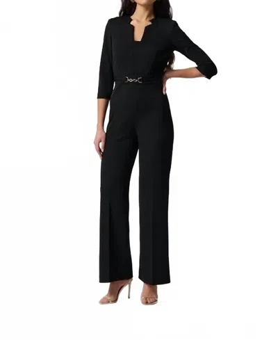 Joseph Ribkoff Scuba Crepe Wide-leg Jumpsuit In Black