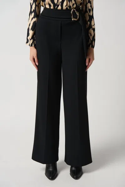 Joseph Ribkoff Scuba Crepe Wide-leg Pants In Black
