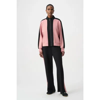 Joseph Ribkoff Scuba Jersey Color Block Funnel-neck Jacket In Multi