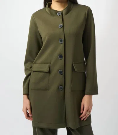 Joseph Ribkoff Scuba Knit Jacket In Khaki In Green