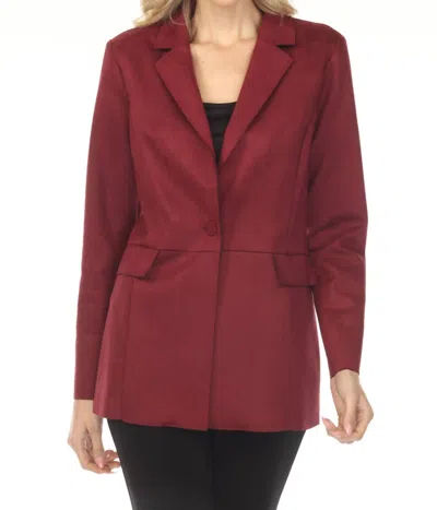 Joseph Ribkoff Scuba Suede Blazer In Merlot In Green