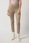 Joseph Ribkoff Scuba Suede Leggings With Knee Cuts In Latte In Multi