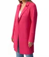 Joseph Ribkoff Scuba Suede Straight Jacket In Geranium In Pink