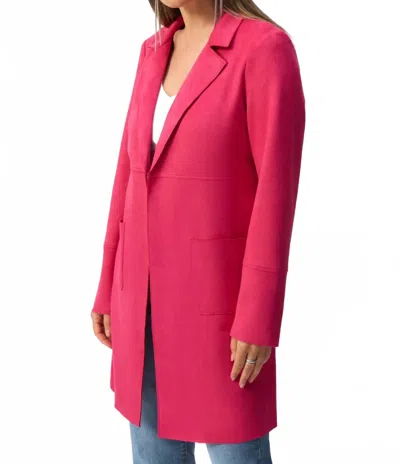 Joseph Ribkoff Scuba Suede Straight Jacket In Geranium In Red