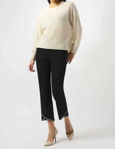 Joseph Ribkoff Sequin Bottom Jean In Black