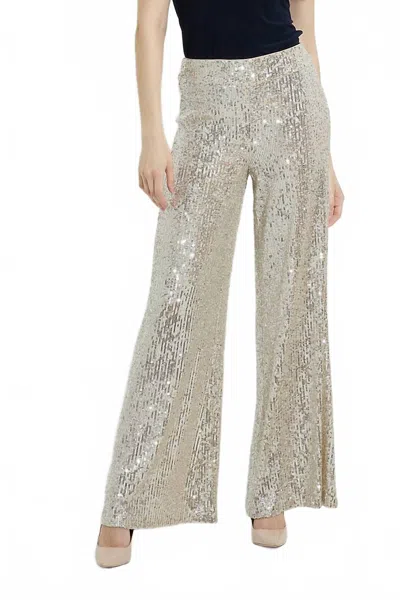 Joseph Ribkoff Sequin Detail Pants In Silver Nude