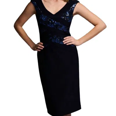 Joseph Ribkoff Sequin Dress In Midnight Blue