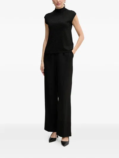 Joseph Ribkoff Sequin Mock-neck Top In Black