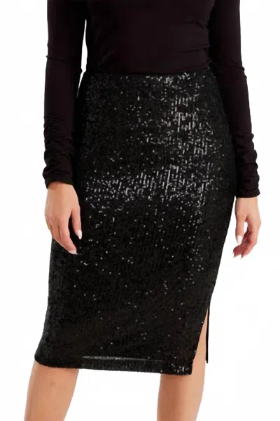 Joseph Ribkoff Sequin Pencil Skirt In Black