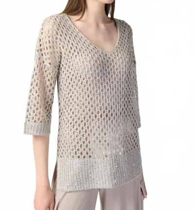 Joseph Ribkoff Sequin Sweater In Champagne In Neutral