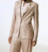 Joseph Ribkoff Sequined Long Sleeve Blazer In Matte Gold In Multi