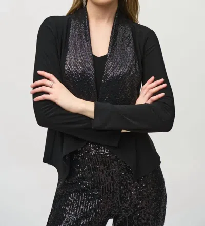 Joseph Ribkoff Sequined Detail Cover-up Jacket In Black