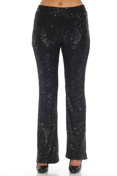 Joseph Ribkoff Sequined High-waist Flared Trouser In Black