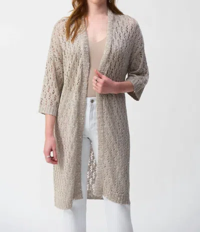 Joseph Ribkoff Sequined Open Front Cover Up Jacket In Champagne In White