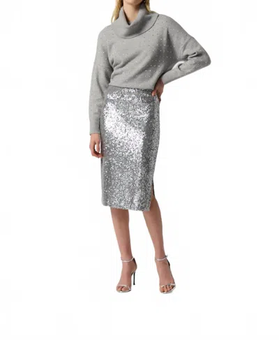 Joseph Ribkoff Sequined Pencil Skirt In Silver
