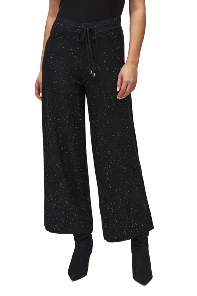 Joseph Ribkoff Sequined Sweater Knit Culotte Pants In Black In Animal Print