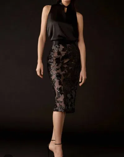 Joseph Ribkoff Sequins Skirt In Black In Brown