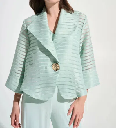 Joseph Ribkoff Shadow Stripe Lapel Swing Jacket In Pistachio In Green