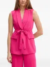 Joseph Ribkoff Shawl-collar Belted Vest In Pink