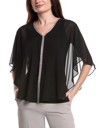Joseph Ribkoff Sheer Blouse In Black