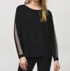 Joseph Ribkoff Black Jumper With Lace Sequin Trim 244910 Col 11 In Black