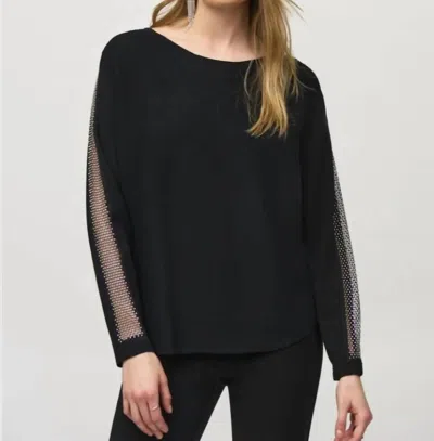 Joseph Ribkoff Black Jumper With Lace Sequin Trim 244910 Col 11