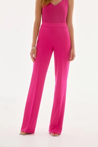 Joseph Ribkoff Sherina Scuba Crepe Wide-leg Pull-on Pants In Geranium In Multi