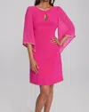 Joseph Ribkoff Chiffon Sleeves Dress In Pink In Pink