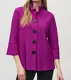 Joseph Ribkoff Shirred Collar 3/4 Sleeves Trapeze Jacket In Empress