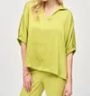 Joseph Ribkoff Satin Boxy Top In Wasabi