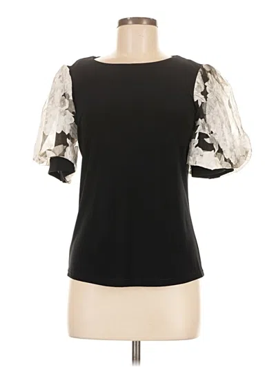 Pre-owned Joseph Ribkoff Short Sleeve Blouse In Black