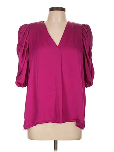 Pre-owned Joseph Ribkoff Short Sleeve Blouse In Burgundy