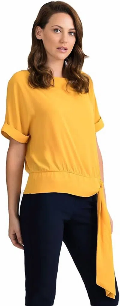 Joseph Ribkoff Short Sleeve Blouse In Golden Sun In Yellow