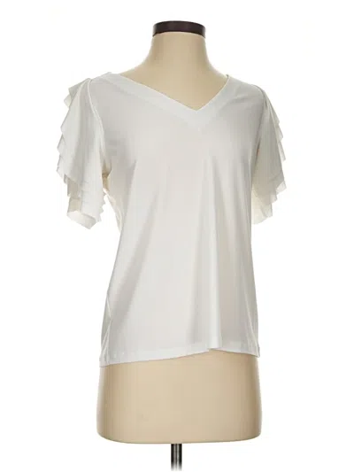 Pre-owned Joseph Ribkoff Short Sleeve Blouse In Ivory