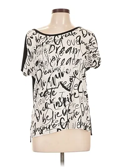 Pre-owned Joseph Ribkoff Short Sleeve Blouse In Ivory