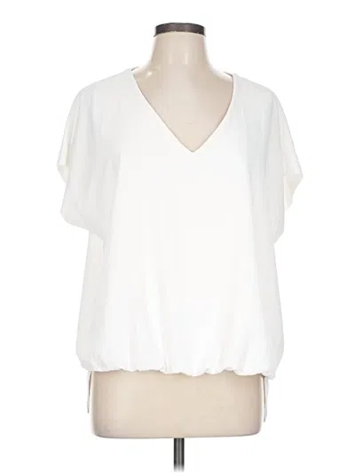 Pre-owned Joseph Ribkoff Short Sleeve Blouse In White