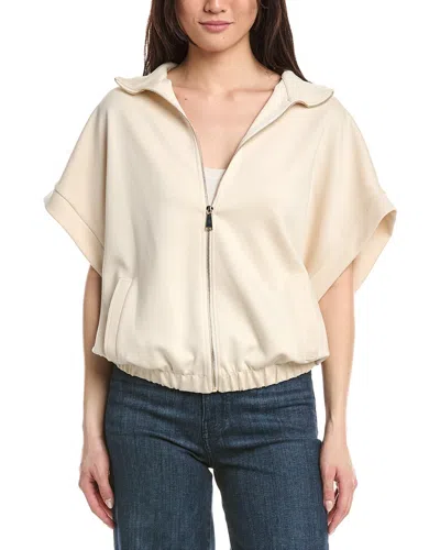 Joseph Ribkoff Short Sleeve Dolman Zip Jacket In Neutral