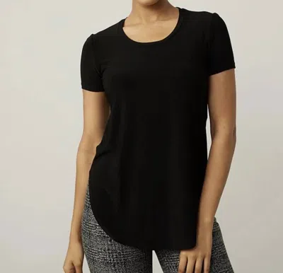 Joseph Ribkoff Short Sleeve Rounded Hem T-shirt In Black