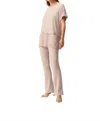 Joseph Ribkoff Short Sleeve Silky Knit Mesh Tunic Top In Beige In Sand