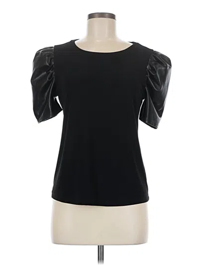 Pre-owned Joseph Ribkoff Short Sleeve Top Black Sweetheart Neckline Tops