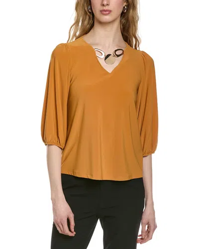Joseph Ribkoff Short Sleeve Top In Brown