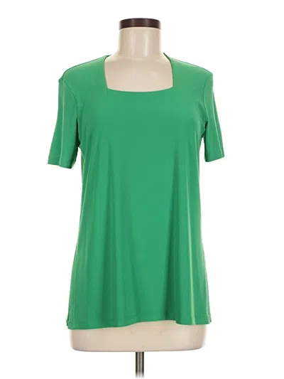 Pre-owned Joseph Ribkoff Short Sleeve Top Green Scoop Neck Tops