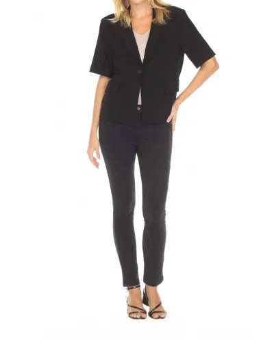 Joseph Ribkoff Short Sleeve V-neck Blazer In Black In Multi