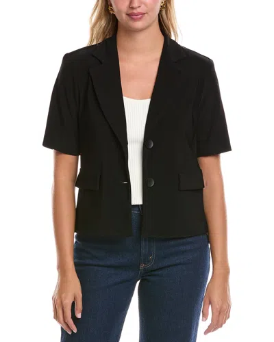 Joseph Ribkoff Short-sleeve Blazer Cover-up Top In Black